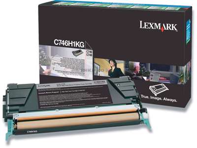 Toner, C746H1KG, Black-sort, 12.000 sider, Lexmark 