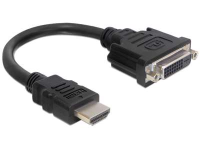 DeLOCK 0.2m HDMI-DVI M/F 0,2 m HDMI Type A (Standard) DVI-D Sort