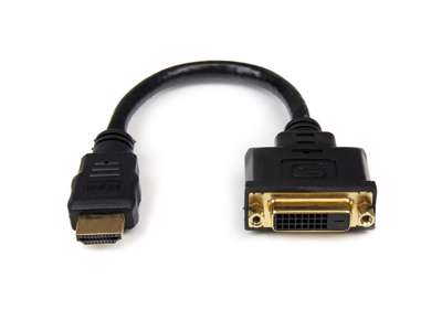 StarTech.com HDDVIMF8IN videokabel adapter 0,2 m HDMI DVI-D Sort