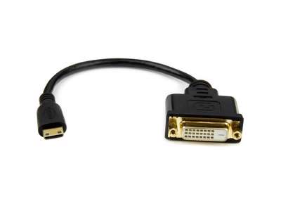 StarTech.com HDCDVIMF8IN videokabel adapter 0,2 m Mini HDMI DVI-D Sort