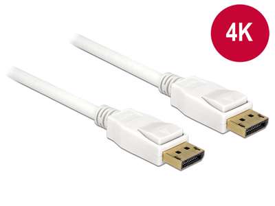 DeLOCK 2m, 2xDisplayPort DisplayPort Hvid