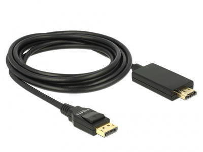 DeLOCK 85318 videokabel adapter 3 m DisplayPort HDMI Sort