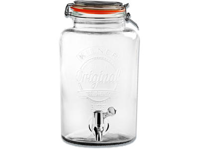 Glasbeholder med taphane, 5 ltr, Ø18.2xH31.5 cm, Kilner