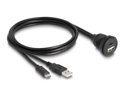 DeLOCK 88102 kabel kønsskifter 1 x USB Type-A / 1 x USB Type-C Sort