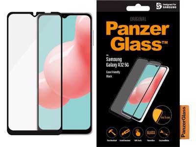 Skærmbeskyttelse, Samsung Galaxy A32 5G, Sort, 1 stk, PanzerGlass Case Friendly 