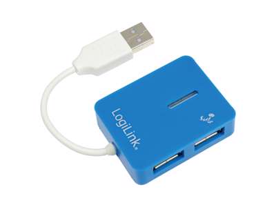 LogiLink USB 2.0 4-Port Hub 480 Mbit/s Blå