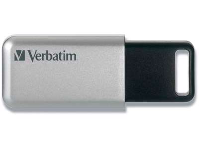 USB nøgle, USB 3.0, 16 GB, Sølv, Verbatim Secure Data Pro 