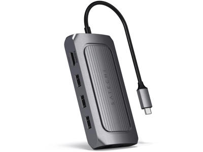 Satechi ST-U4MA3M dockingstation USB Type-C Grå