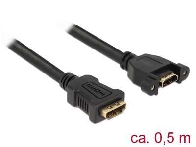 DeLOCK 85465 HDMI-kabel 0,5 m HDMI Type A (Standard) Sort