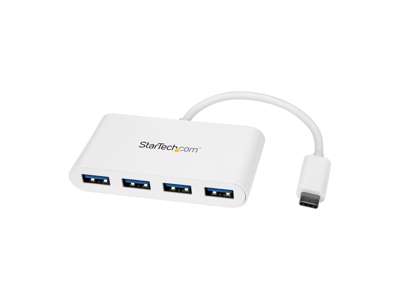 StarTech.com HB30C4ABW interface hub USB 3.2 Gen 1 (3.1 Gen 1) Type-C 5000 Mbit/s Hvid