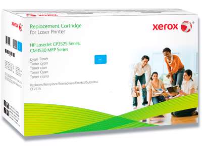 Toner, CE251A, Cyan-blå, 7.000 sider, Xerox XRC 106R01584