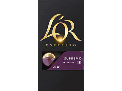 Kaffekapsler, Til Nespresso maskiner, Supremo espresso, 10 stk pr pakke, L´OR 