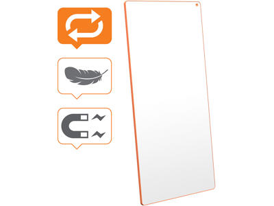 Whiteboard tavle, Dobbeltsidet, 180x90 cm, Orange kant, Nobo Move & Meet