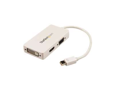 StarTech.com MDP2VGDVHDW videokabel adapter 0,15 m Mini DisplayPort DVI-D + VGA (D-Sub) + HDMI Hvid