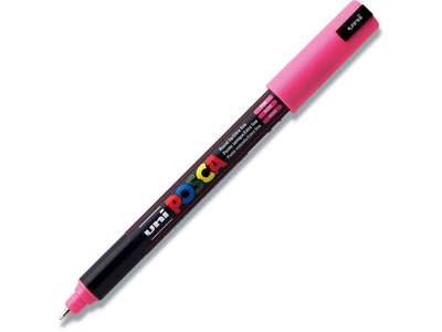 Paint marker, 0.7 mm, Pink, Ultra-fin spids, uni Posca PC-1MR