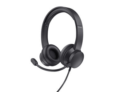 Trust HS-201 Headset Ledningsført Kontor/Callcenter USB Type-A Sort