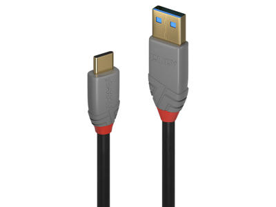 Lindy 36912 USB-kabel USB 3.2 Gen 2 (3.1 Gen 2) 1,5 m USB C USB A Sort, Grå