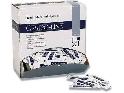 Tandstikker, PP plast, 6 cm, 1.200 stk, Gastro-Line 