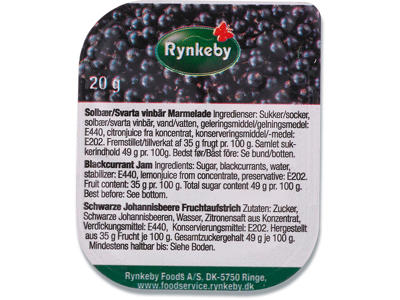 Marmelade, Solbær, Portionsbæger, 20 g, 132 stk, Rynkeby