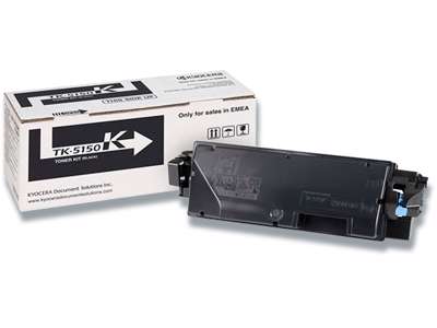 Toner, TK-5150K, Black-sort, 12.000 sider, Kyocera 