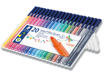 Marker, Rund spids, 1 mm, 20 assorteret, Staedtler Triplus Color 323