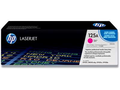 Toner, 125A, Magenta-rød, 1.400 sider, HP CB543A