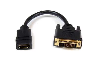 StarTech.com HDDVIFM8IN videokabel adapter 0,203 m HDMI Type A (Standard) DVI-D Sort