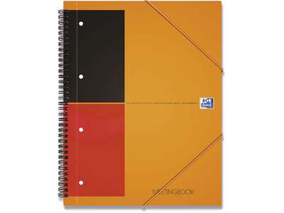 Notesblok, A4+, Linjeret, Sort-rød-orange, Oxford International MeetingBook Scribzee