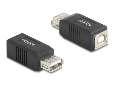 DeLOCK 67203 kabel kønsskifter USB Type-A USB Type-B Sort