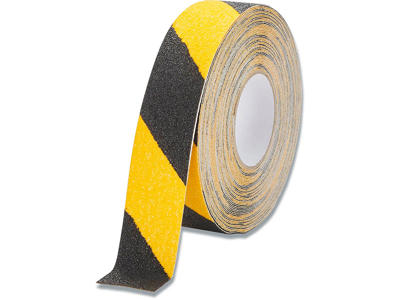 Tape - skridsikker, 50 mm, 15 m, Gul-sort, Durable DURALINE GRIP+ Color 