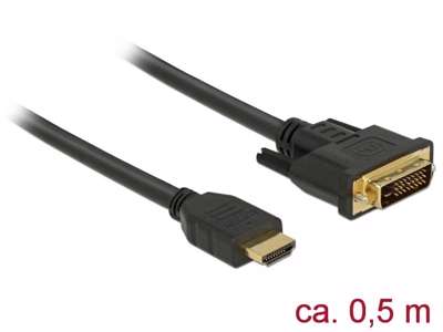 DeLOCK 85651 videokabel adapter 0,5 m HDMI Type A (Standard) DVI Sort