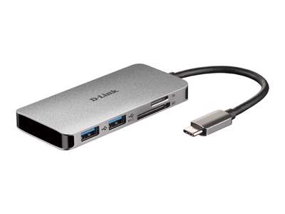 D-Link DUB-M610 dockingstation Ledningsført USB 3.2 Gen 1 (3.1 Gen 1) Type-C Aluminium, Sort