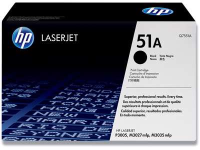 Toner, 51A, Black-sort, 6.500 sider, HP Q7551A