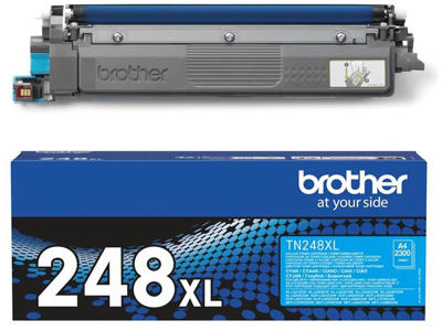 Toner, TN248XLC, Cyan-blå, 2.300 sider, Brother