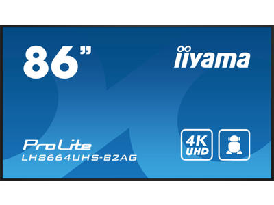 iiyama LH8664UHS-B2AG skilte display Digital fladpaneldisplay 2,18 m (86") Wi-Fi 500 cd/m² 4K Ultra HD Sort Indbygget processer Android 24/7