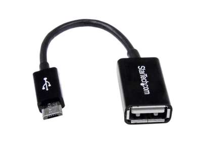 StarTech.com UUSBOTG USB-kabel USB 2.0 0,127 m Micro-USB B USB A Sort