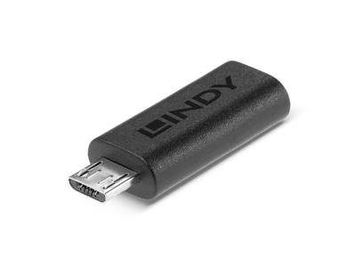 Lindy 41903 kabel kønsskifter USB Type C USB Type Micro-B Sort