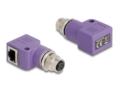 DeLOCK 60680 kabel kønsskifter M12 RJ45 Violet