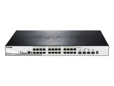 D-Link DGS-1510-28XMP Administreret L2/L3 Gigabit Ethernet (10/100/1000) Strøm over Ethernet (PoE) Sort, Grå