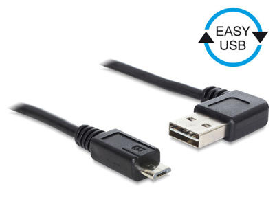 DeLOCK 0.5m, USB2.0-A/USB2.0 Micro-B USB-kabel 0,5 m USB A Micro-USB B Sort