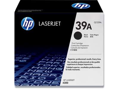 Toner, 39A, Black-sort, 1.8.000 sider, HP Q1339A