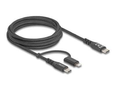 DeLOCK 81171 USB-kabel 2 m USB C USB C/Lightning Sort