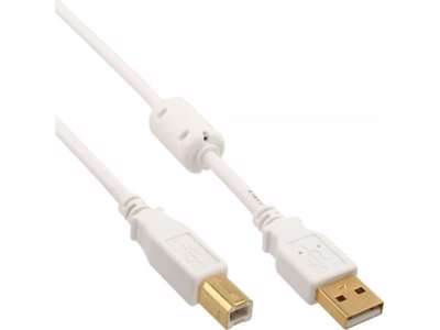 Microconnect USBAB2WF USB-kabel USB 2.0 2 m USB A USB B Hvid