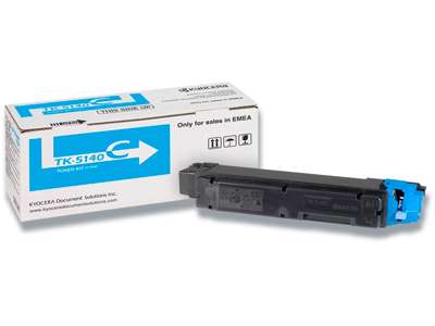 Toner, TK-5140C, Cyan-blå, 5.000 sider, Kyocera 