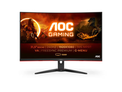 AOC G2 C32G2ZE/BK computerskærm 80 cm (31.5") 1920 x 1080 pixel Fuld HD LED Sort, Rød