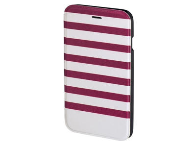 Hama Stripes mobiltelefon etui 11,9 cm (4.7") Folie Magenta, Hvid