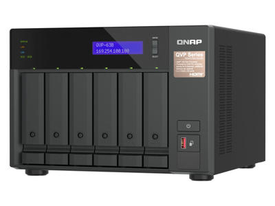 QNAP QVP-63B NAS & lagringsserver Tower Intel® Core™ i3 16 GB DDR4 Sort