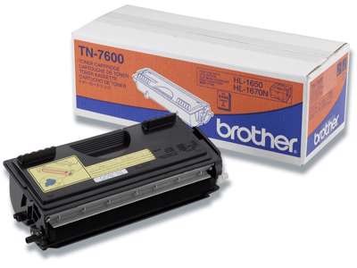 Toner, TN7600, Black-sort, 6.500 sider, Brother 