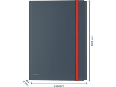 Samlemappe, 3 klapper, 1 elastik, Fløjlsgrå, Leitz Cosy Mobile 