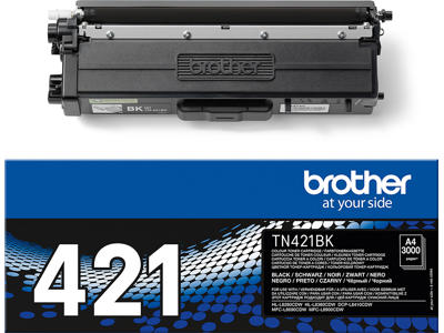 Toner, TN421BK, Black-sort, 3.000 sider, Brother 